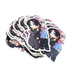 Pink Heart Music Die-Cut Sticker