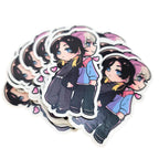 Pink Heart Music Die-Cut Sticker